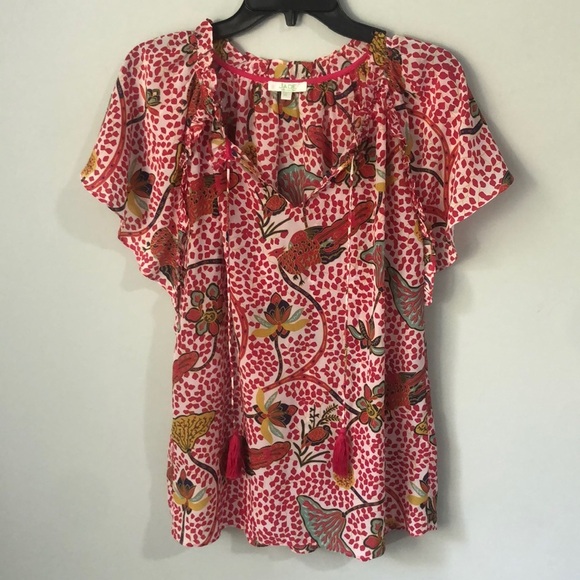 Jade Tops - Jade melody tam bird tassel blouse